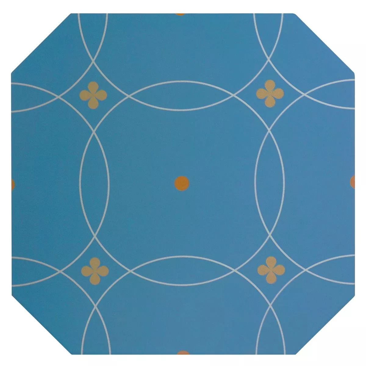Porselein steengoed Tegels Genexia Decor Blauw Octagon 20x20cm