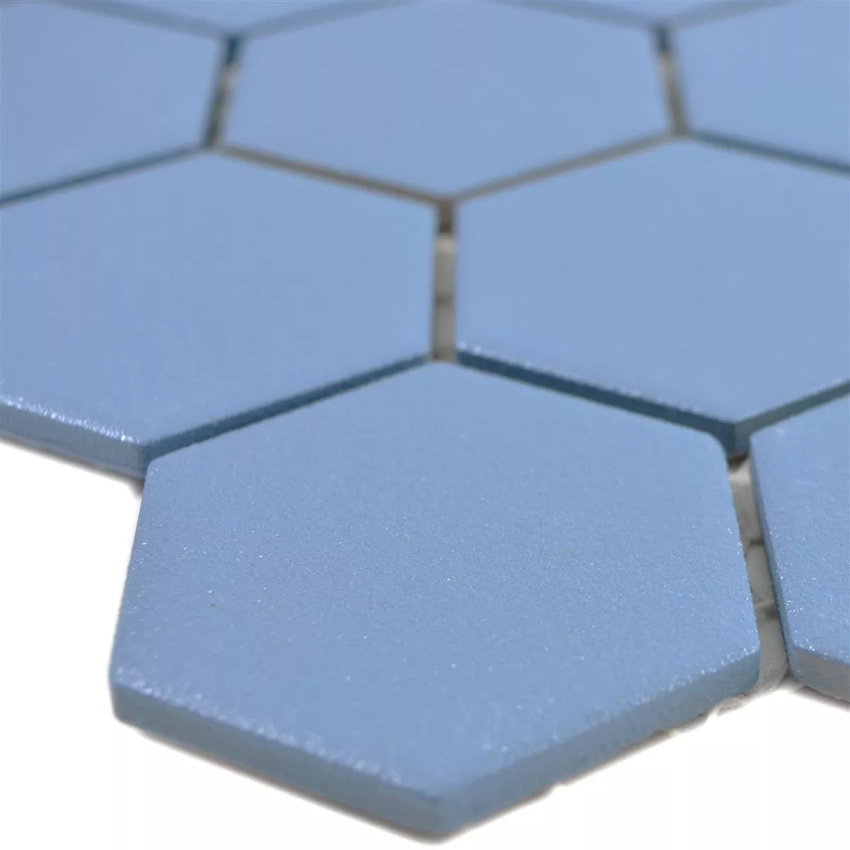 Sample Keramiek Mozaïek Bismarck R10B Hexagon Blauw H51