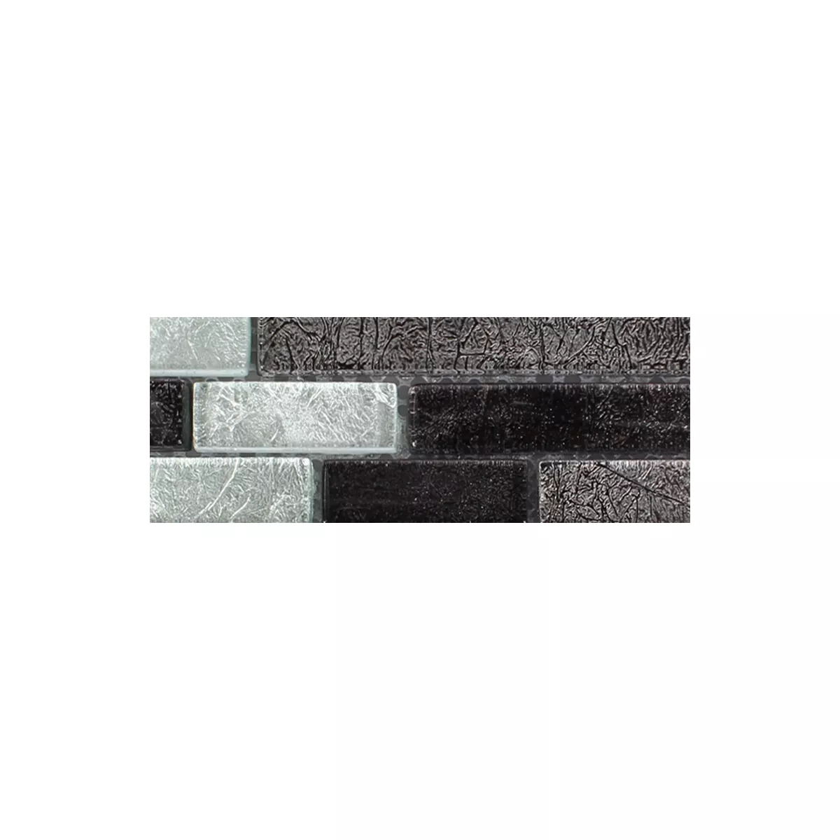 Sample Glasmozaïek Tegels Curlew Zwart Zilver Pattern