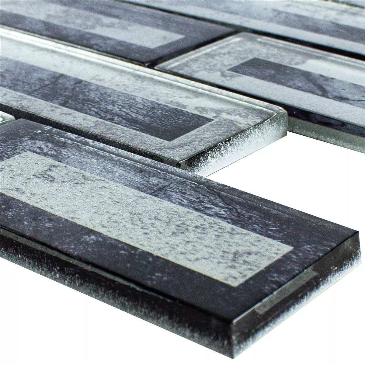 Glasmozaïek Tegels Romans 2D Effect Zwart Glasmozaïek Tegels Romans 2D Effect Zwart