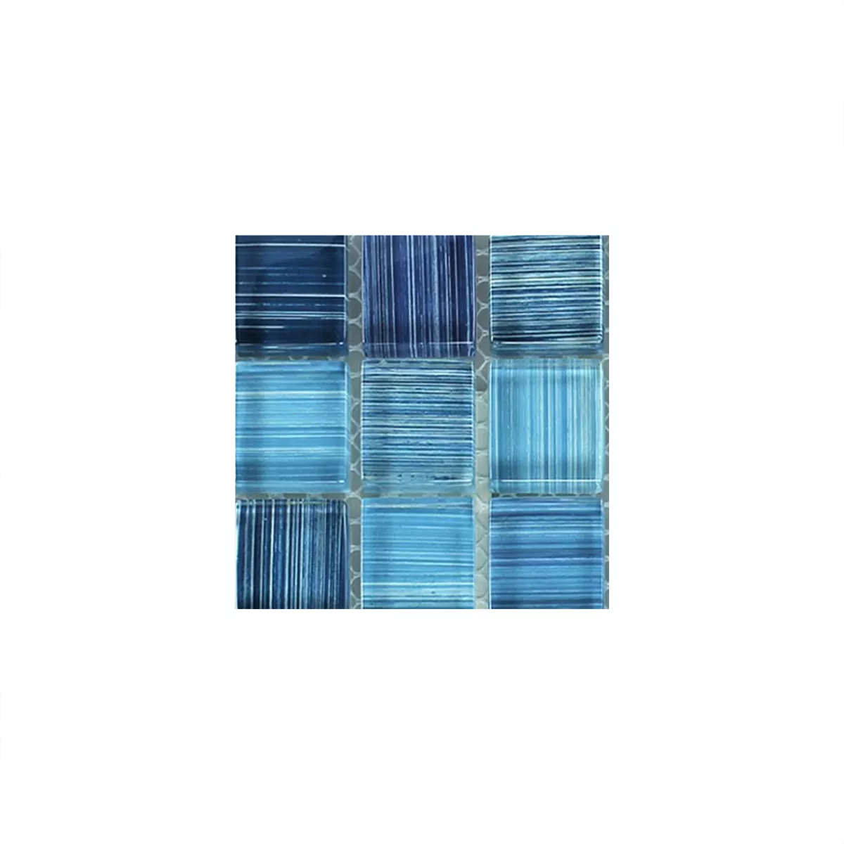 Sample Glasmozaïek Tegels Gestreept Tegel Blauw Mix