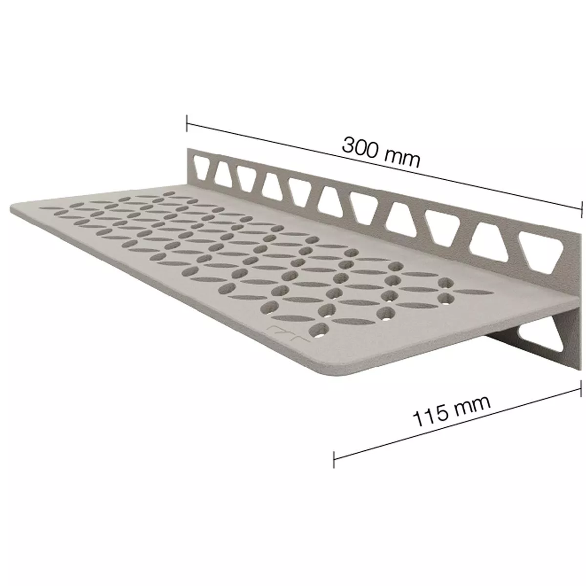 Doucheplank wandplank Schlüter rechthoek 30x11,5cm bloemenbeige