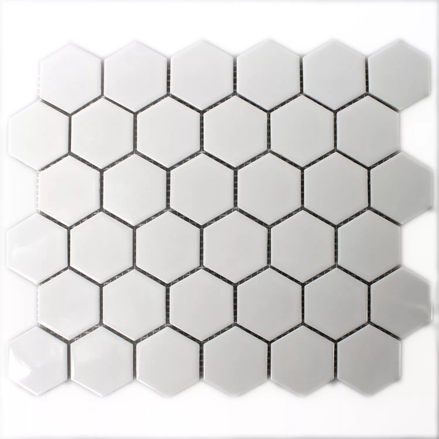 Sample Mozaïektegel Keramiek Hexagon Wit Mat