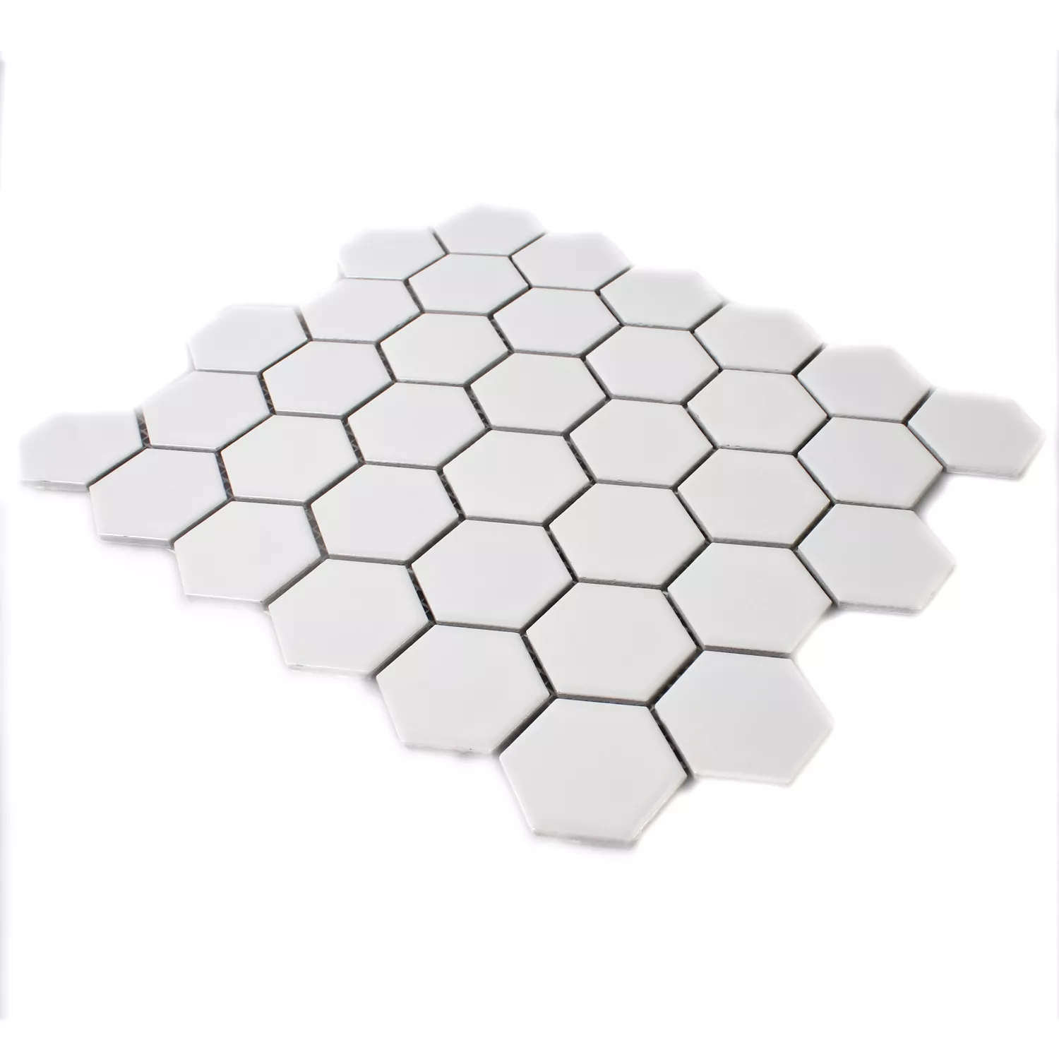 Sample Mozaïektegel Keramiek Hexagon Wit Mat