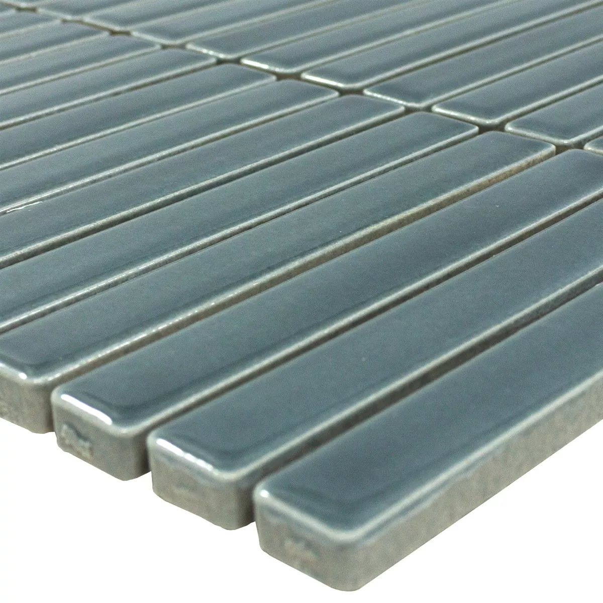 Mozaïektegel Wallachia Grijs Glanzend 12x92x8 mm