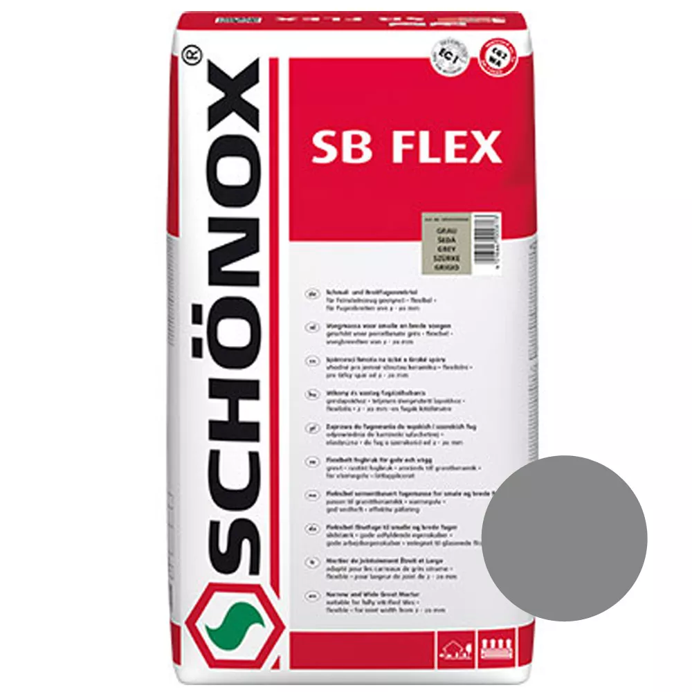 Schönox SB Flex Mortar Grey - Porselein & Steengoed Voegen (15Kg)