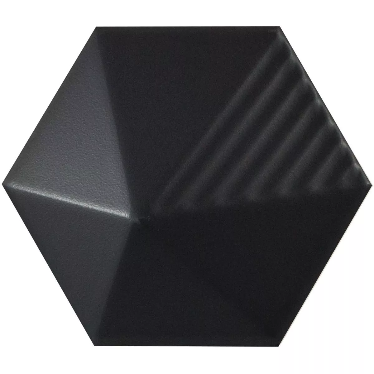 Wandtegels Rockford 3D Hexagon 12,4x10,7cm Zwart Mat