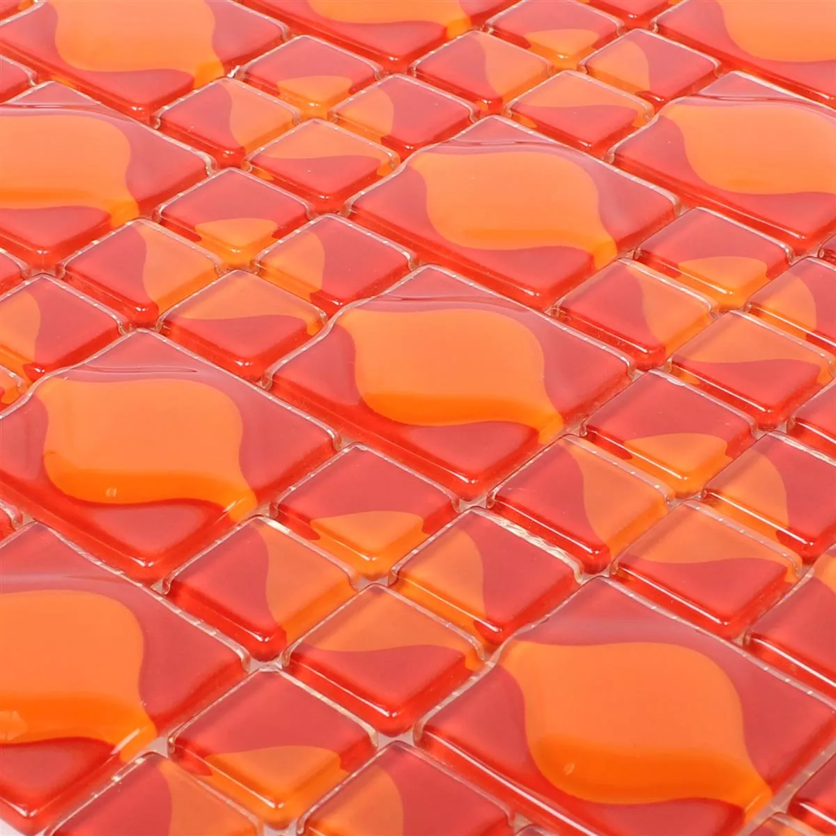 Sample Glasmozaïek Tegels Nokta Rood Oranje 3D