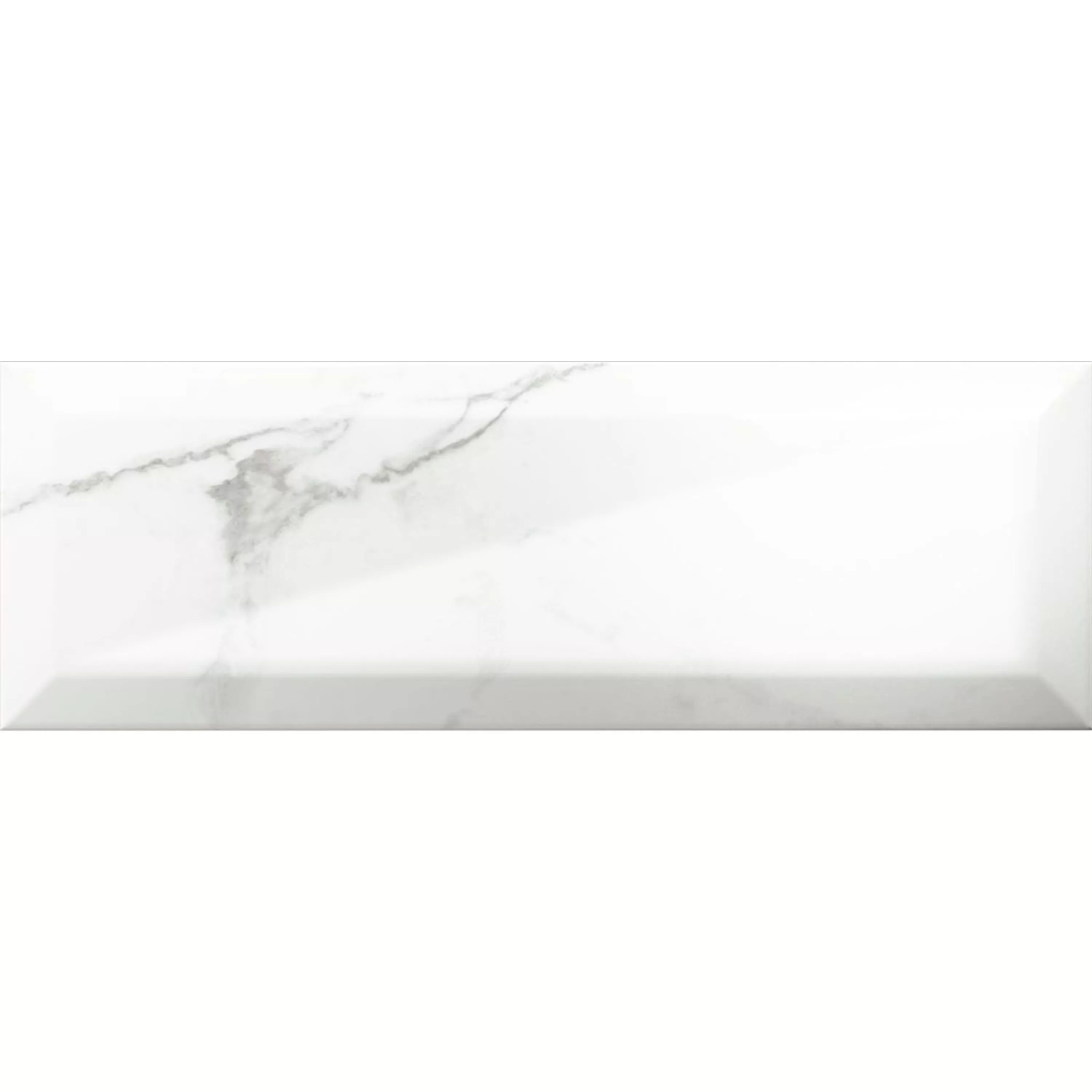 Metro Wandtegels Girona Marmerlook Met Facet Wit Glanzend 10x30cm Metro Wandtegels Girona Marmerlook Met Facet Wit Glanzend 10x30cm