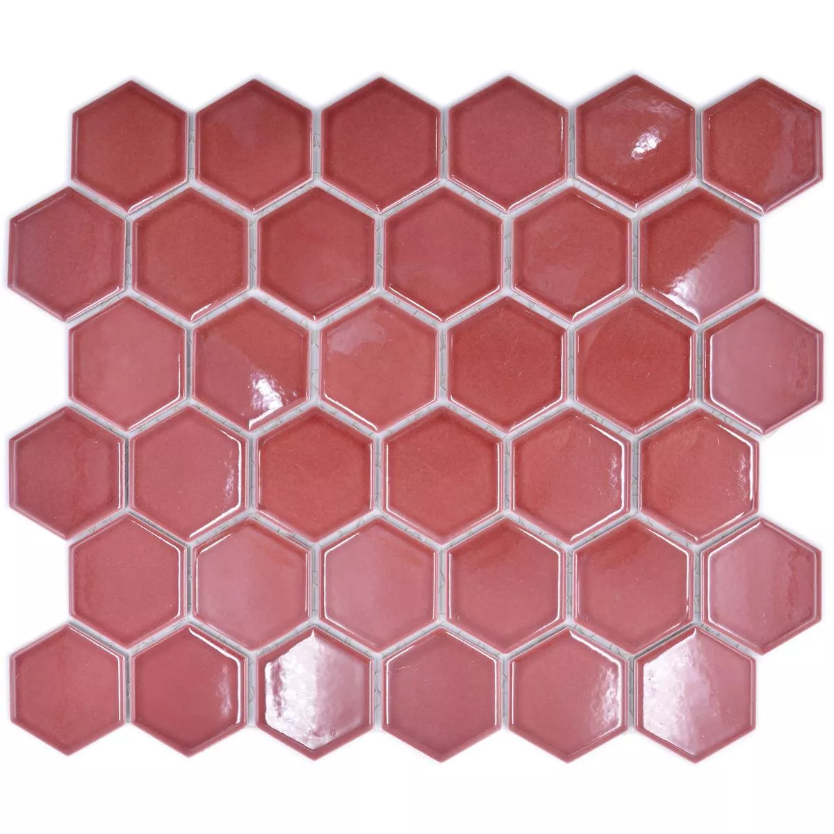 Sample van Keramiek Mozaïek Salomon Hexagon Bordeaux Rood H51