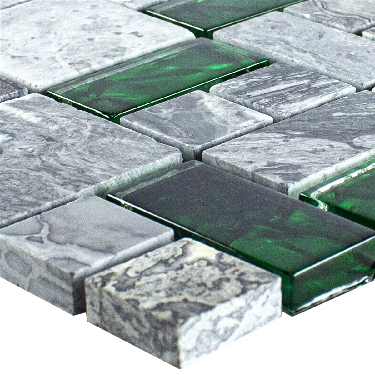 Glas Natuursteen Mozaïek Tegels Sinop Grijs Groen 2 Mix