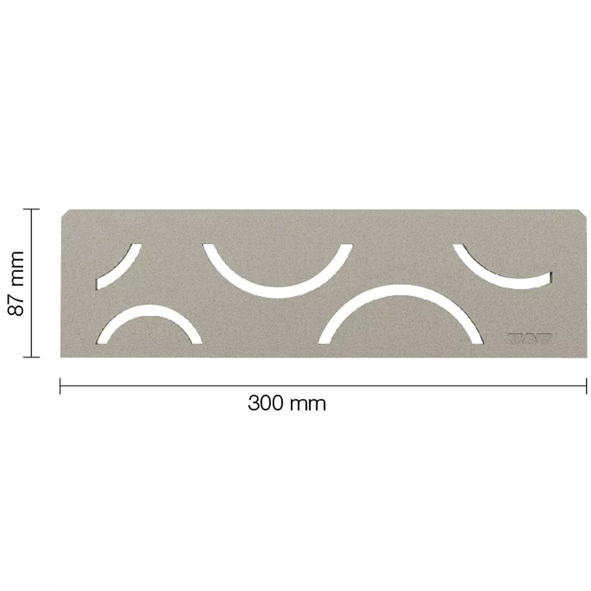 Niswandplank Schlüter rechthoek 30x8,7cm Curve Grijs