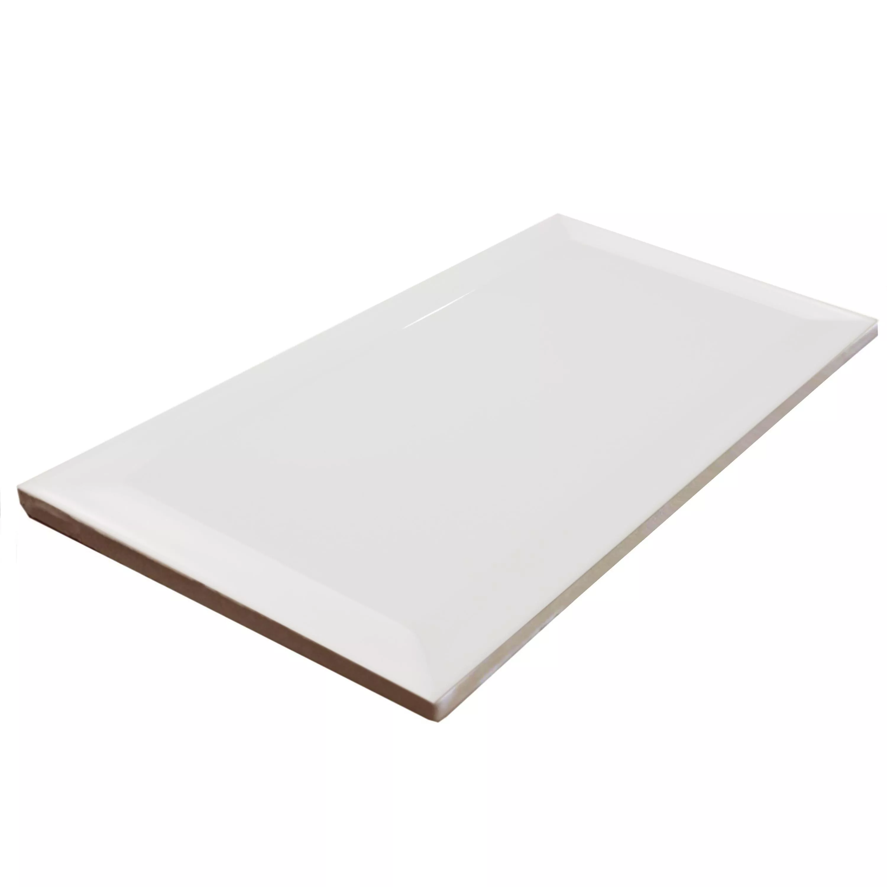 Sample Metro Wandtegels Brasilia Met Facet 7,5x15x0,7cm Blanco