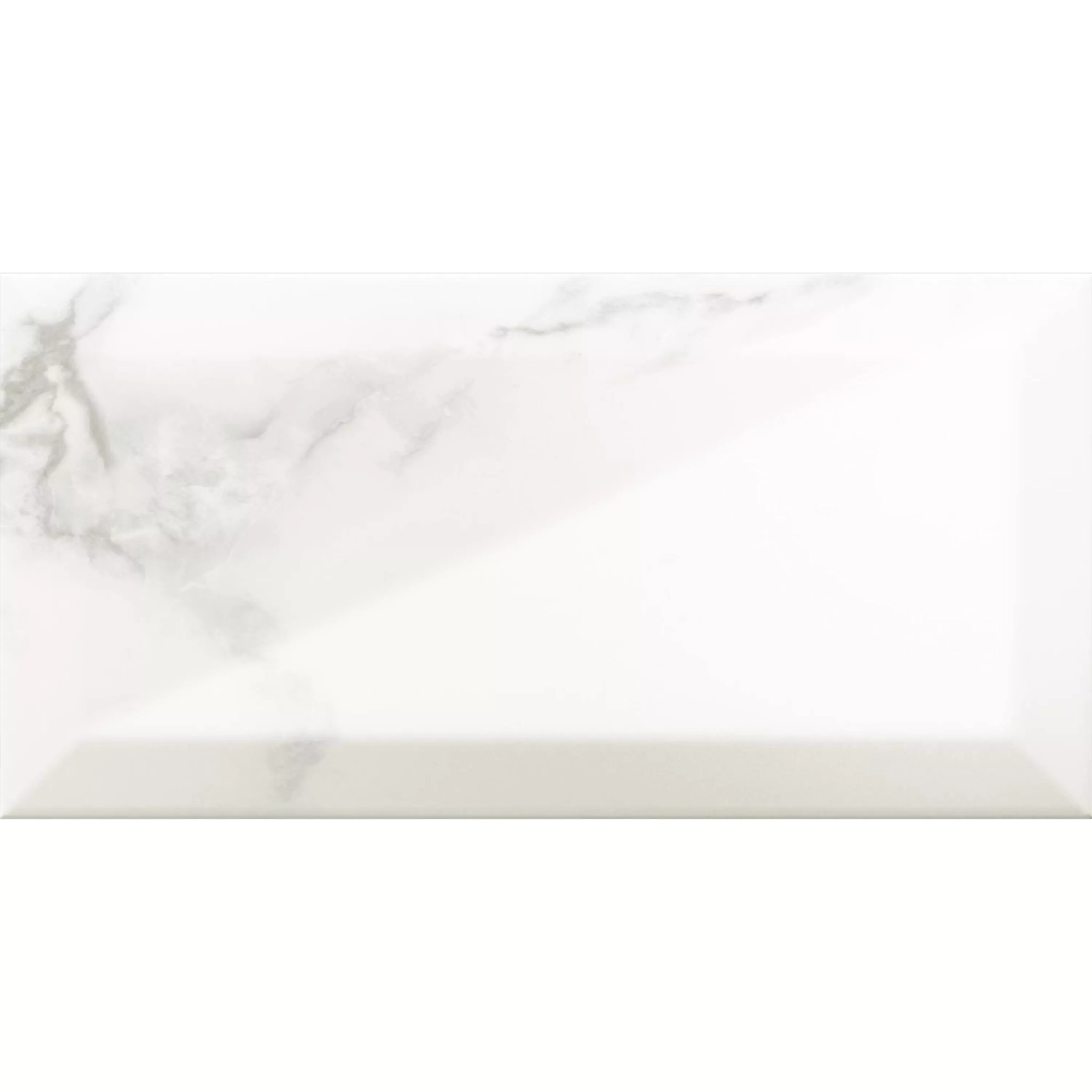 Metro Wandtegels Girona Marmerlook Met Facet Wit Glanzend 10x20cm Metro Wandtegels Girona Marmerlook Met Facet Wit Glanzend 10x20cm