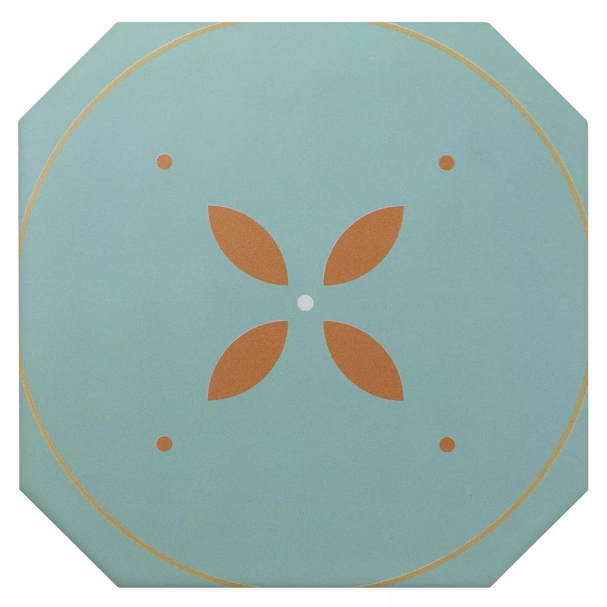Sample Porselein steengoed Tegels Genexia Decor Turquoise Octagon 20x20cm