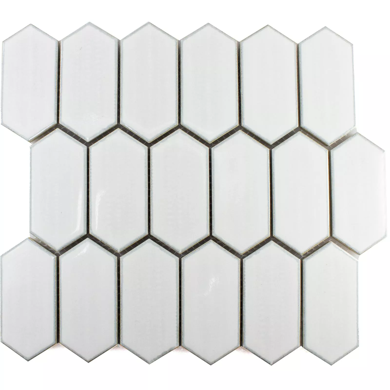 Sample Keramiek Mozaïektegel McCook Hexagon Lang Wit