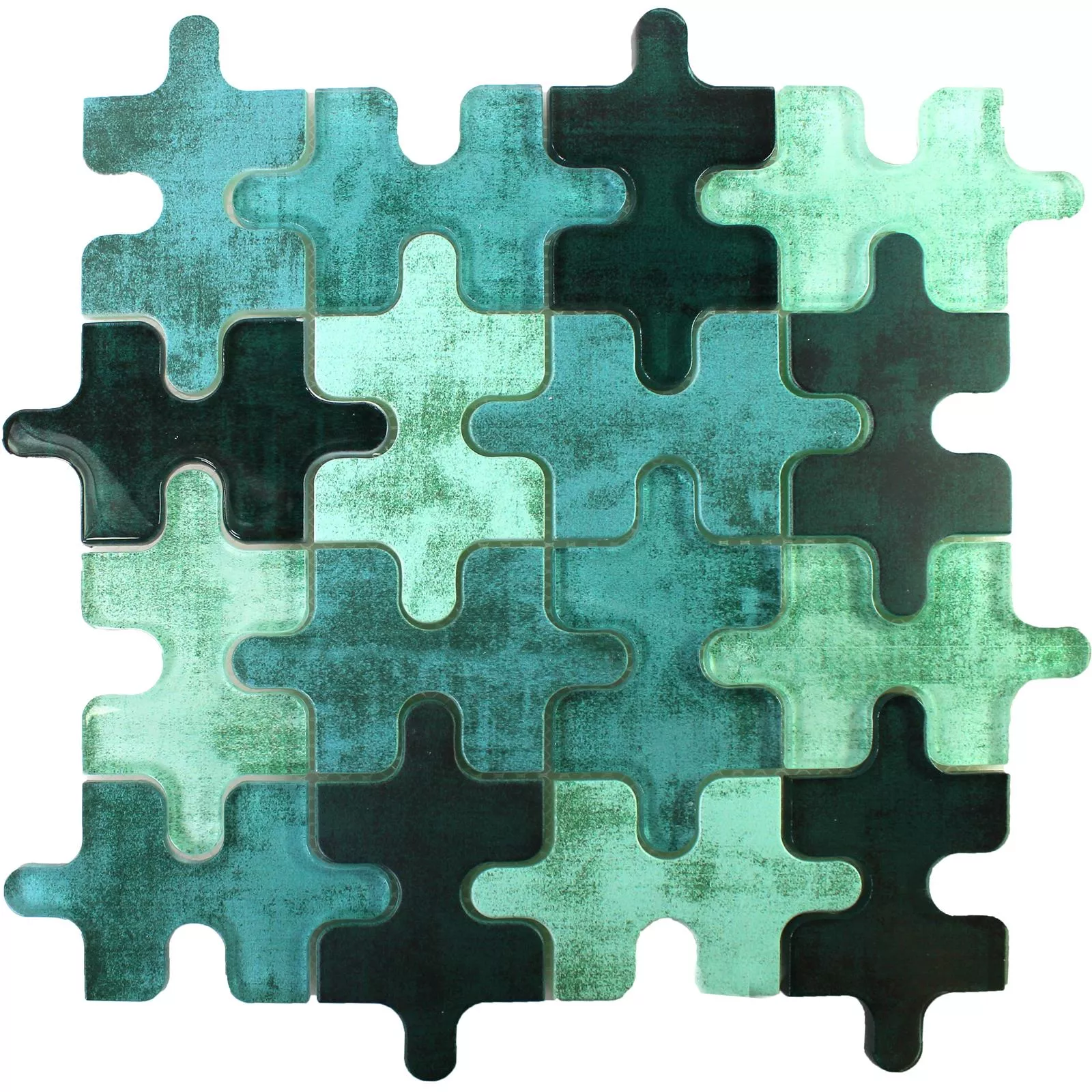 Glasmozaïek Tegels Puzzle Groen