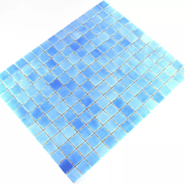 Glas Zwembad Mozaïek 25x25x4mm Lichtblauw Mix