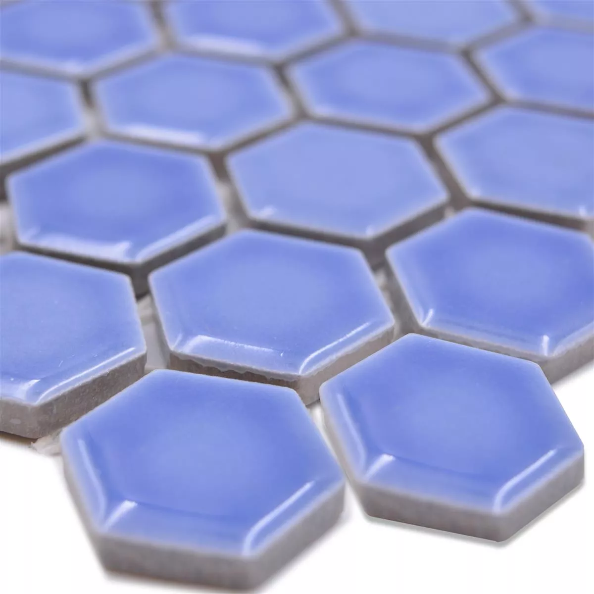 Sample van Keramiek Mozaïek Salomon Hexagon Lichtblauw H23