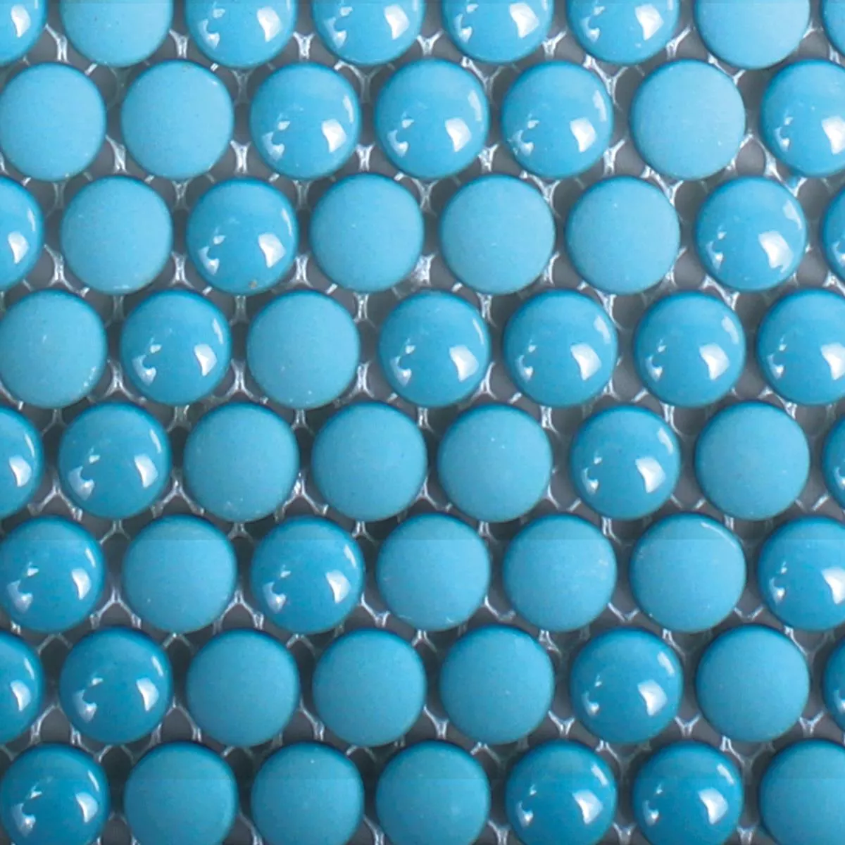 Sample Glasmozaïek Tegels Bonbon Rond Eco Blauw
