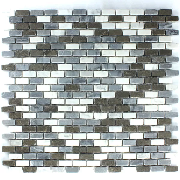 Sample Natuursteen Mozaïek Tegels Brick Azul Bardiglio Carrara