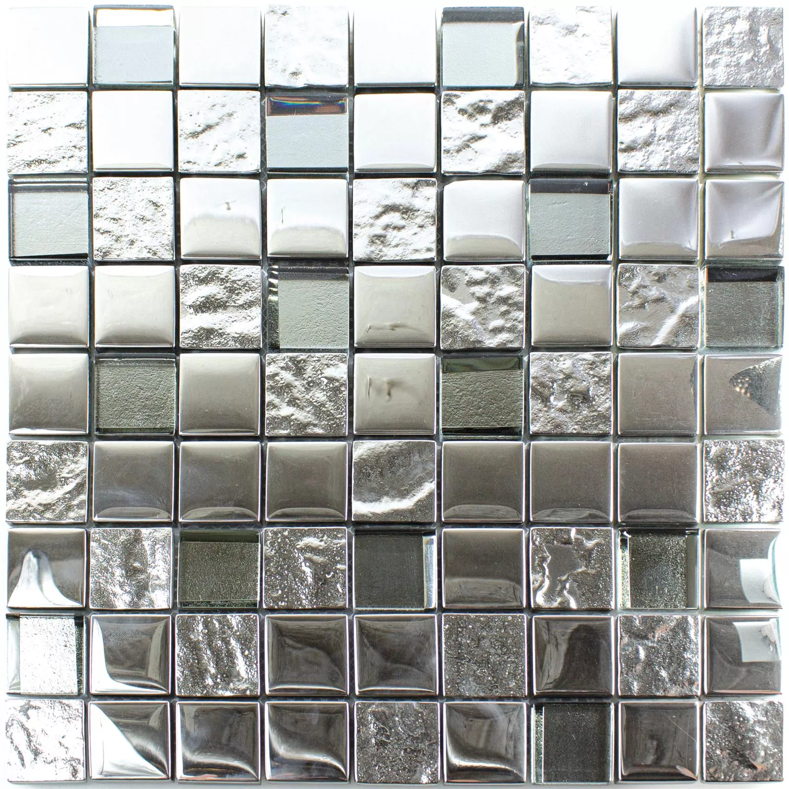 Sample Glasmozaïek Tegels Midland Zilver