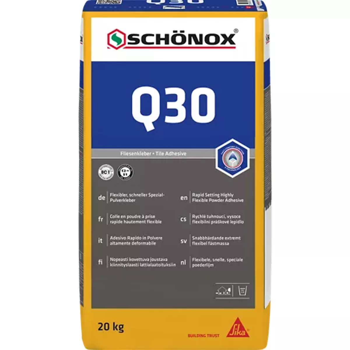 Tegellijm Schönox Q30 Flexibele speciale poederlijm 20 KG Tegellijm Schönox Q30 Flexibele speciale poederlijm 20 KG