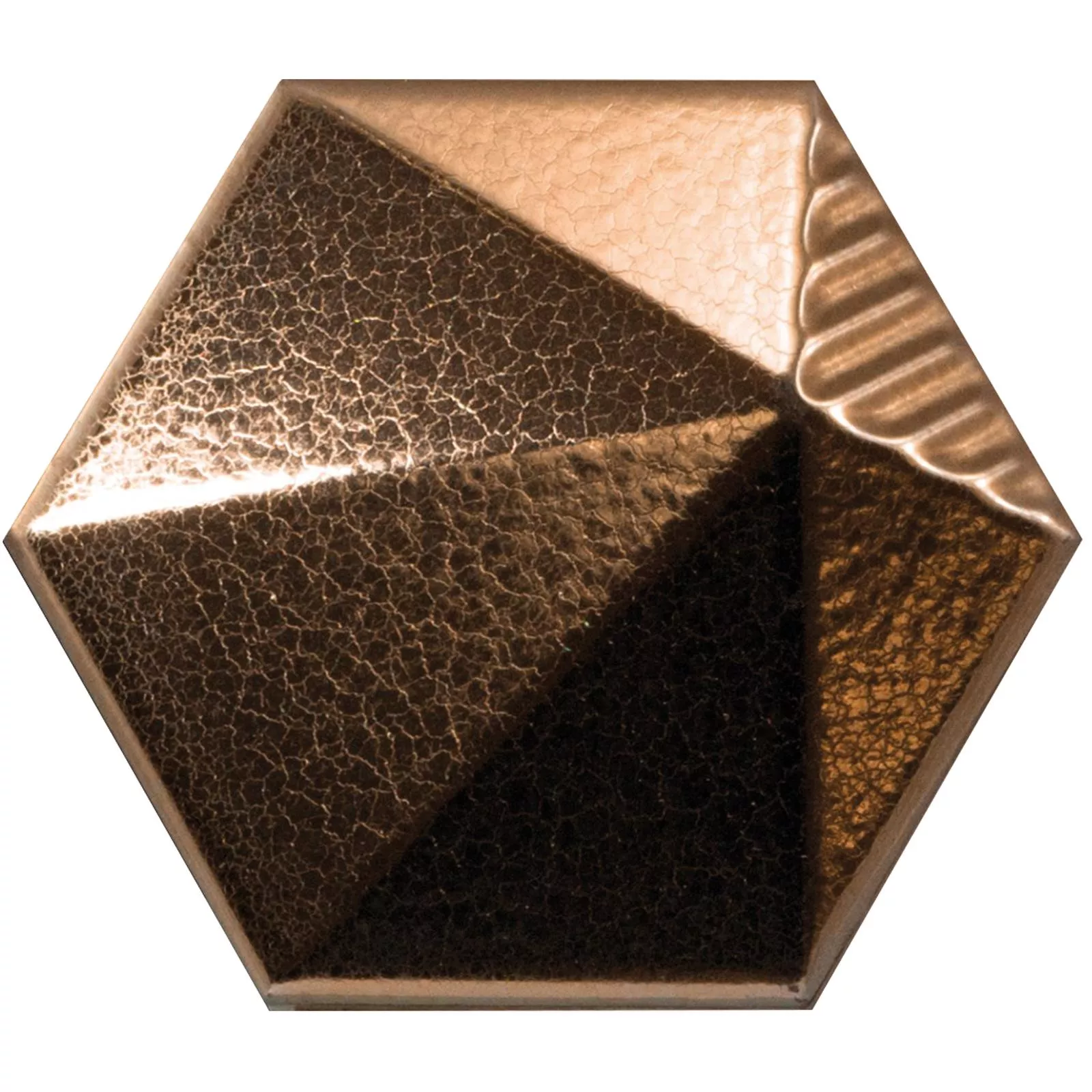 Wandtegels Rockford 3D Hexagon 12,4x10,7cm Koperen