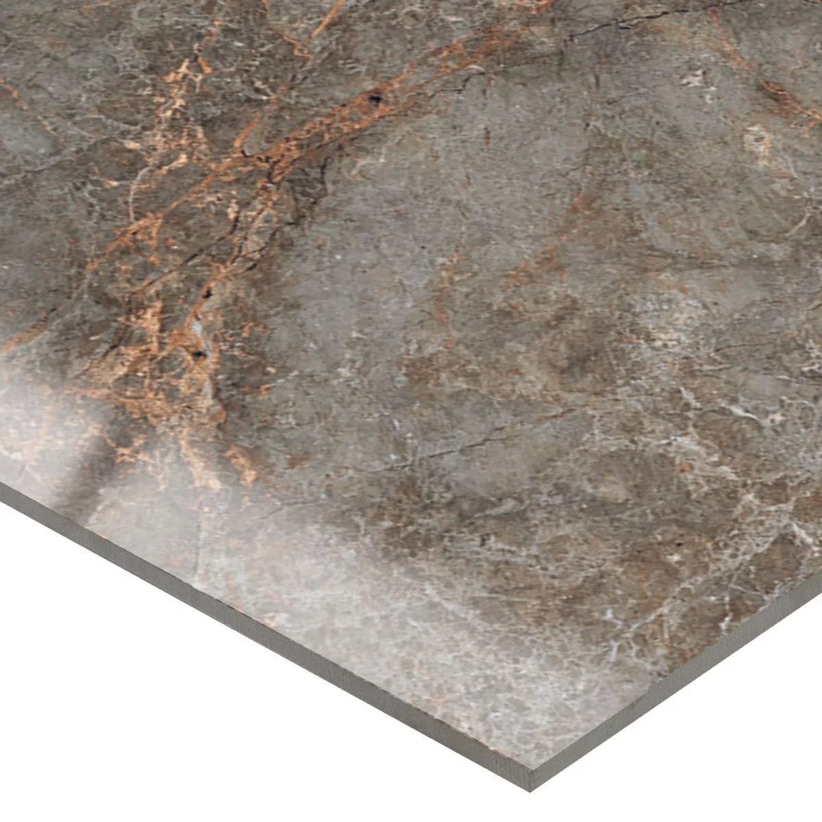 Vloertegels Montefalco Marmerlook Goud Grijs Glanzend Glanzend 60x60cm