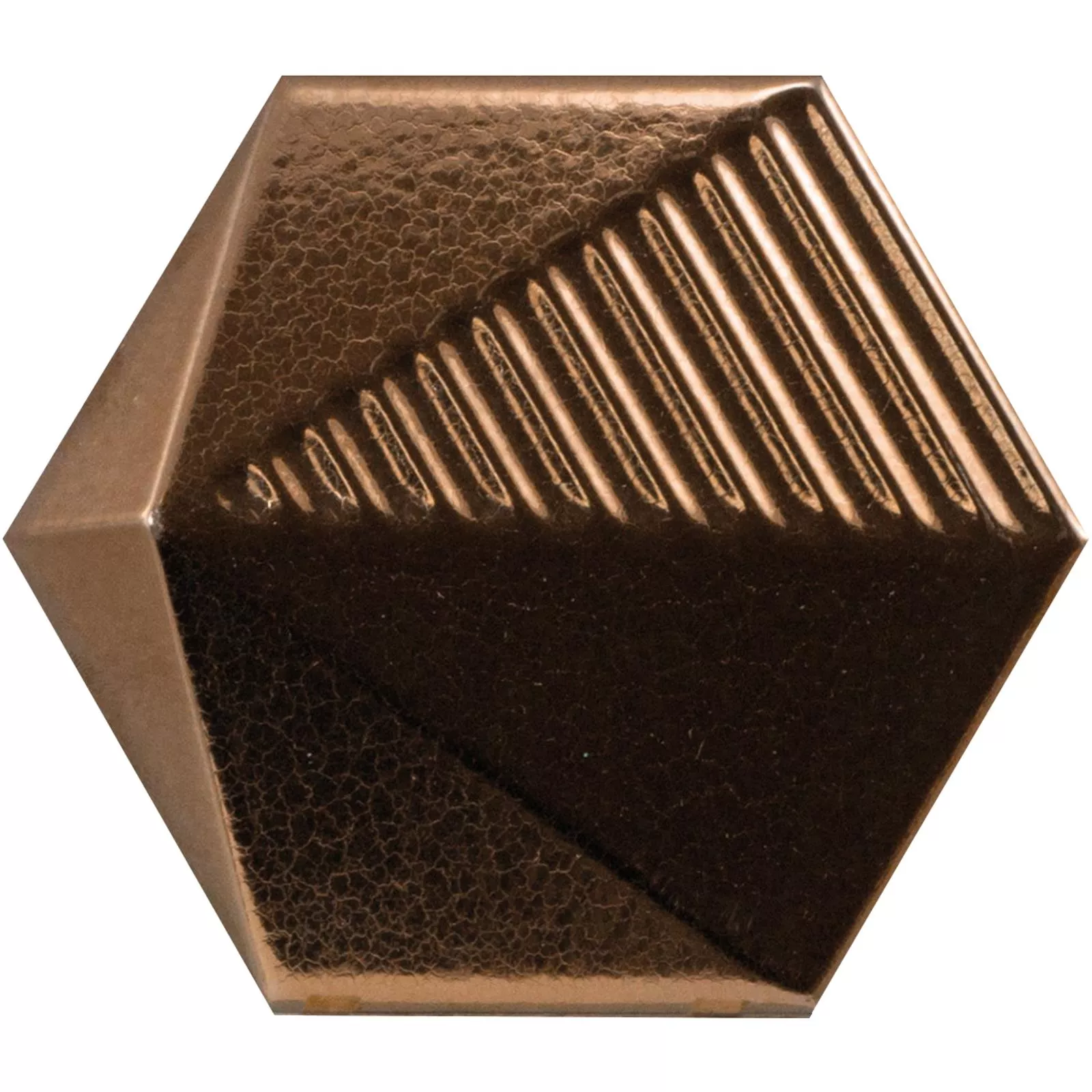 Sample Wandtegels Rockford 3D Hexagon 12,4x10,7cm Koperen