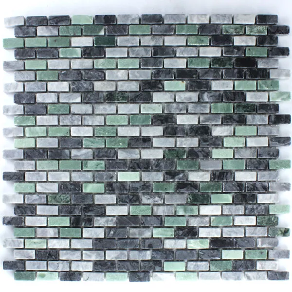 Sample Mozaïektegel Marmer Brick Jade Zwart Groen