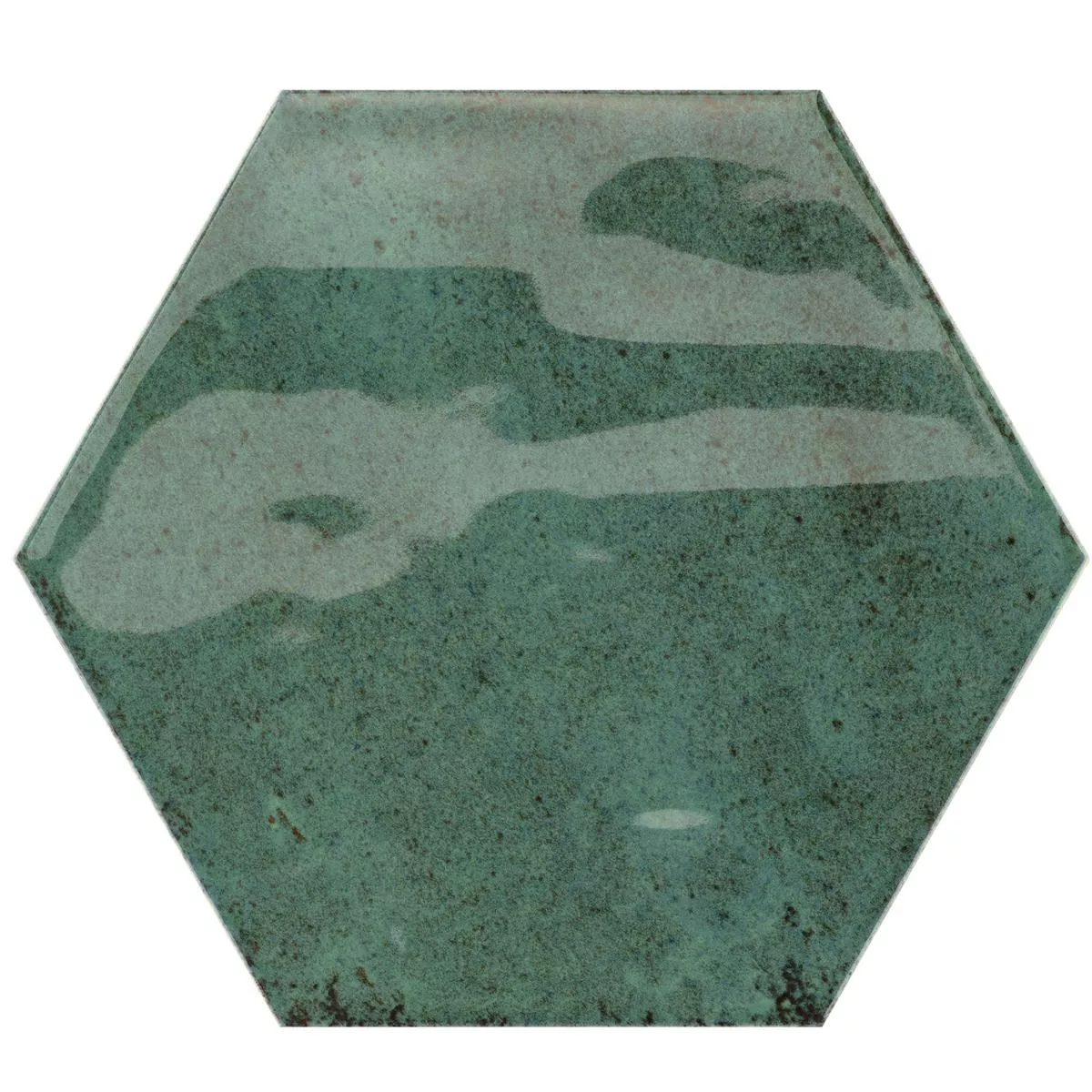 Wandtegels Arosa Glanzend Gegolfd Hexagon Smaragdgroen 17,3x15cm