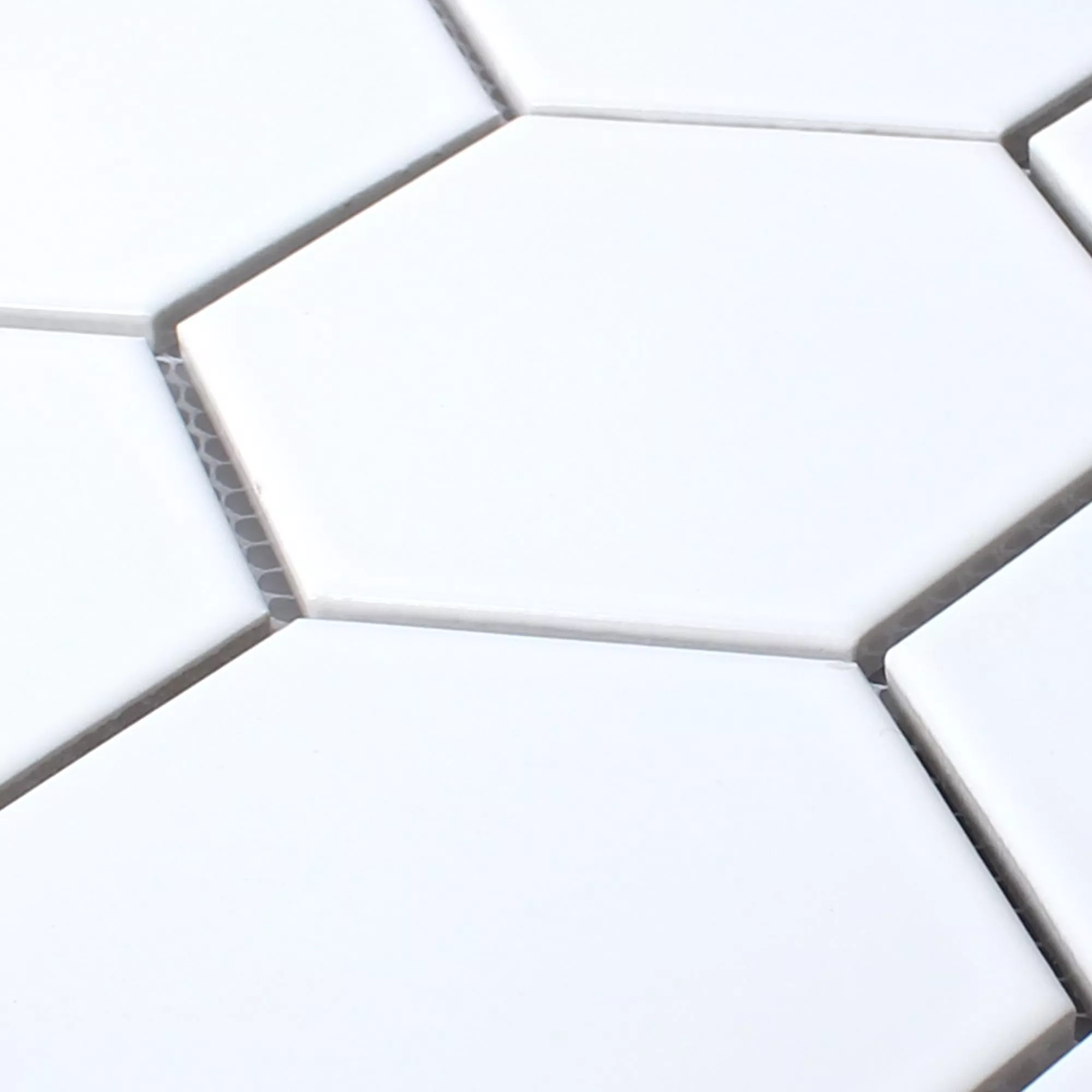 Sample Keramiek Mozaïektegels Hexagon Salamanca Wit Glanzend H95