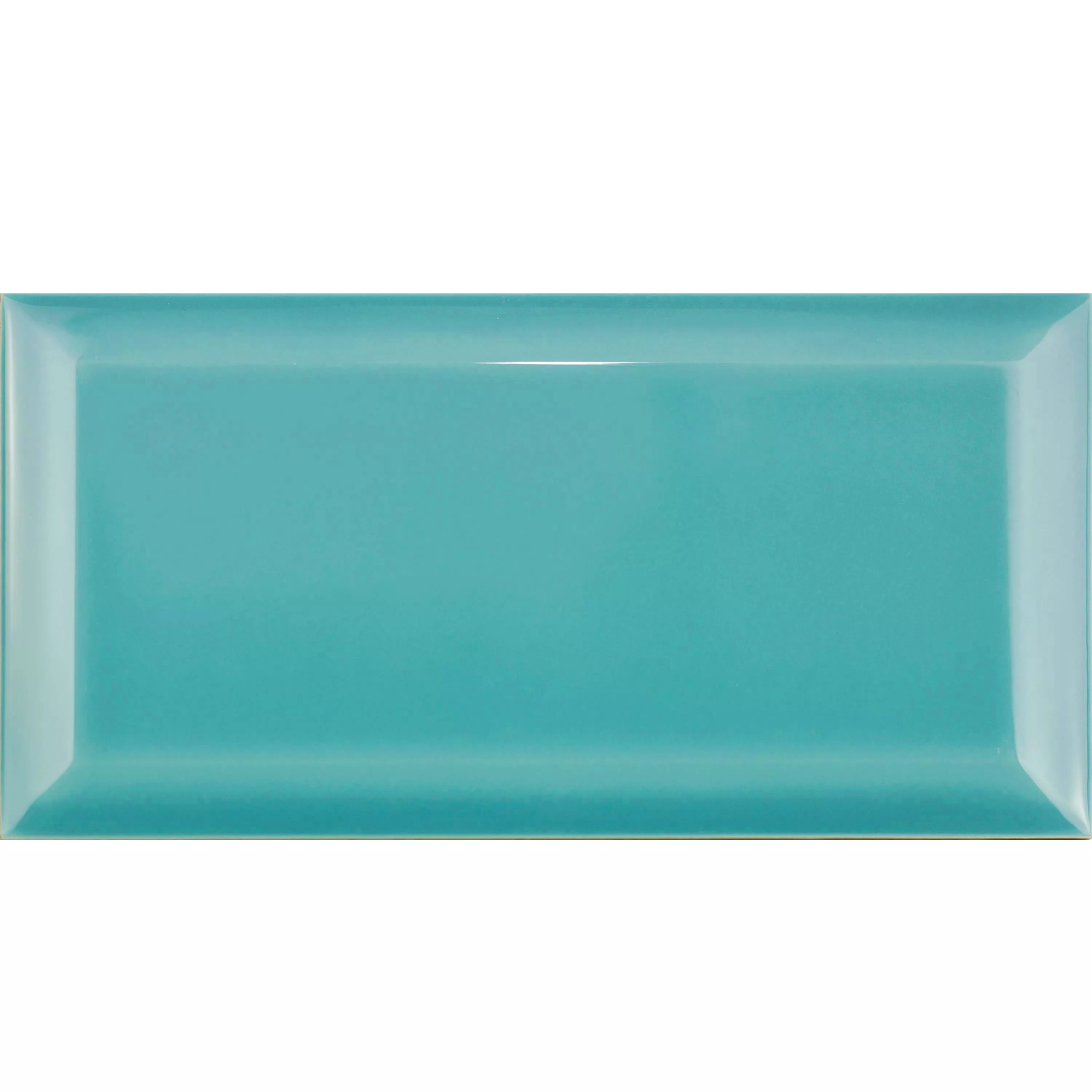 Metro Wandtegels Brussel Met Facet 10x20x0,7cm Azul Turquesa Metro Wandtegels Brussel Met Facet 10x20x0,7cm Azul Turquesa
