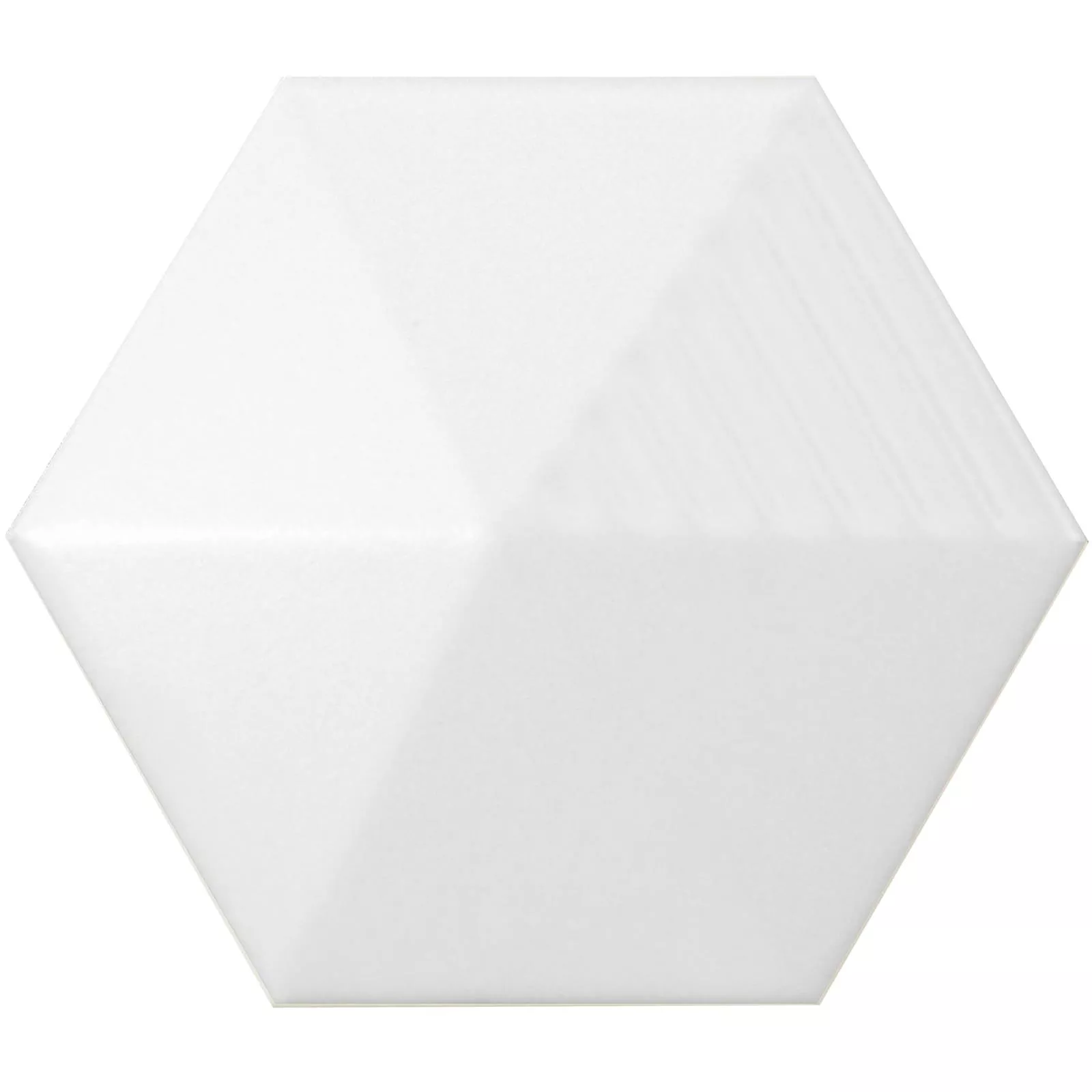Sample Wandtegels Rockford 3D Hexagon 12,4x10,7cm Wit Mat