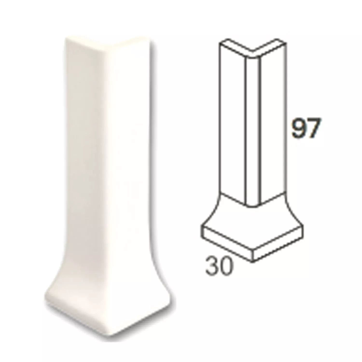 Buitenhoek Adventure Lichtgrijs Mat 3x10cm Buitenhoek Adventure Lichtgrijs Mat 3x10cm