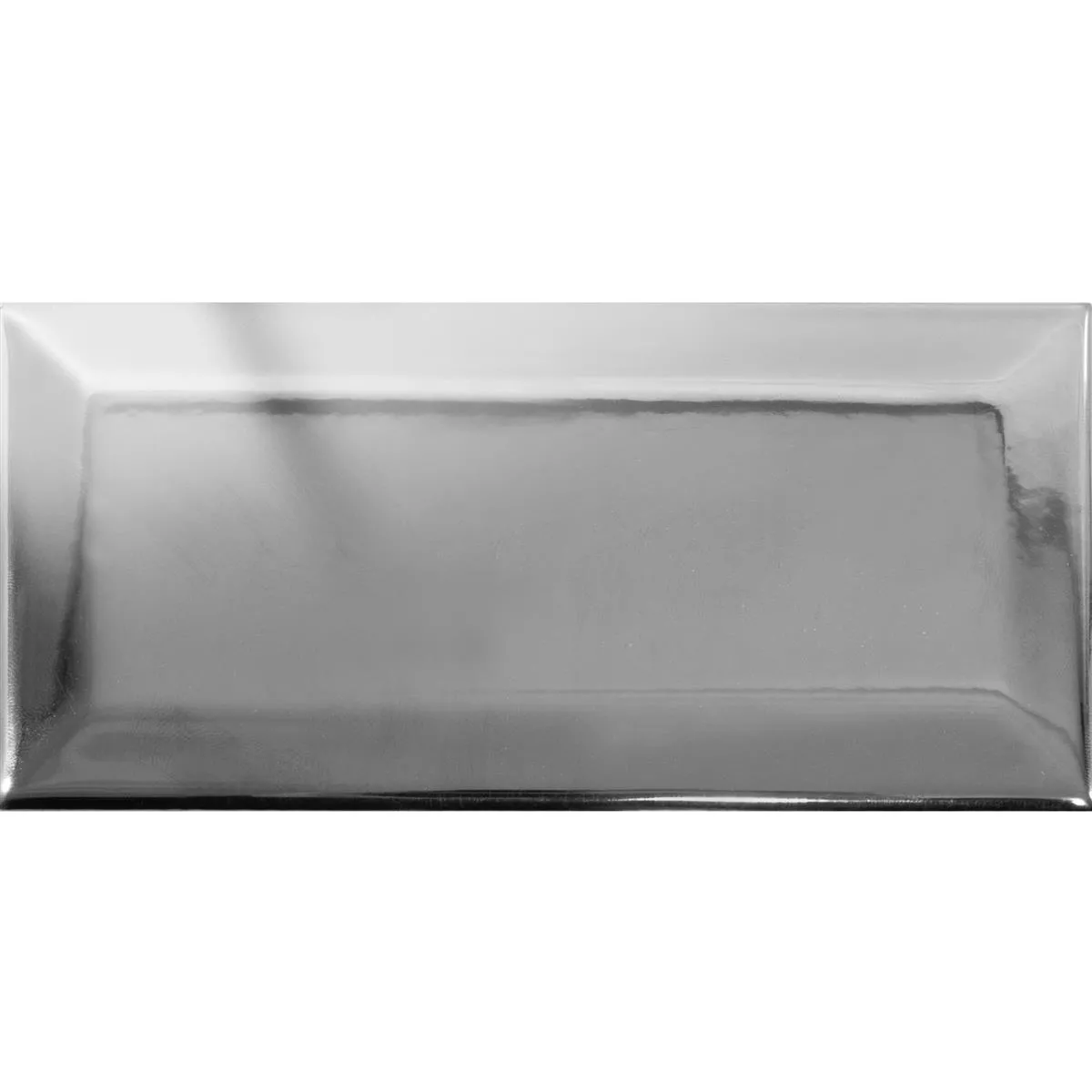 Metro Wandtegels Heliopolis Met Facet Exclusief Zilver 7,5x15cm  Metro Wandtegels Heliopolis Met Facet Exclusief Zilver 7,5x15cm