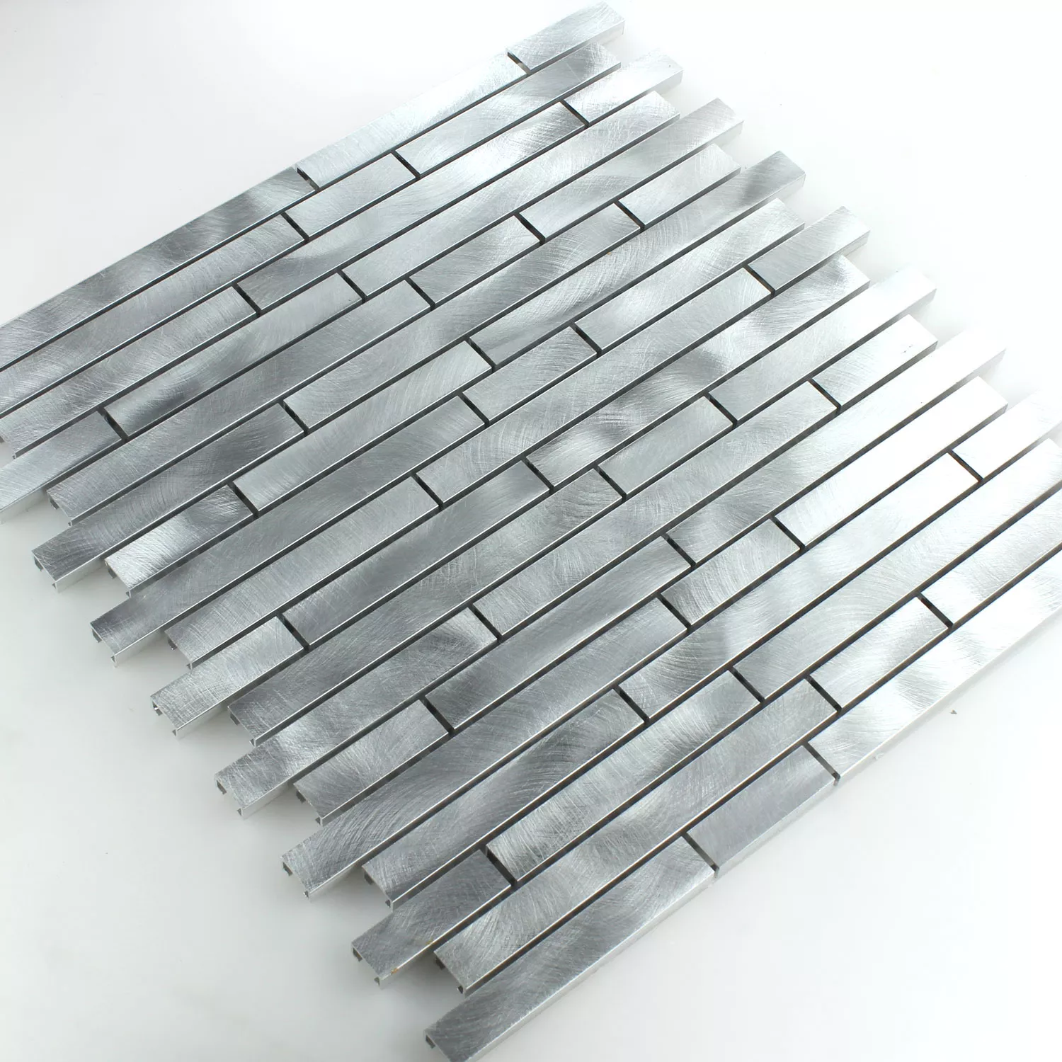 Sample Mozaïektegel Aluminium Metaal Zilver Mix