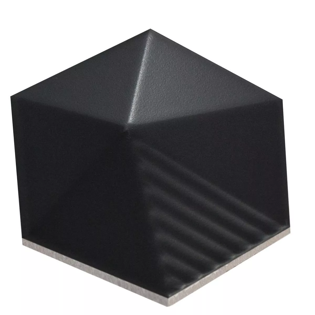 Sample Wandtegels Rockford 3D Hexagon 12,4x10,7cm Zwart Mat