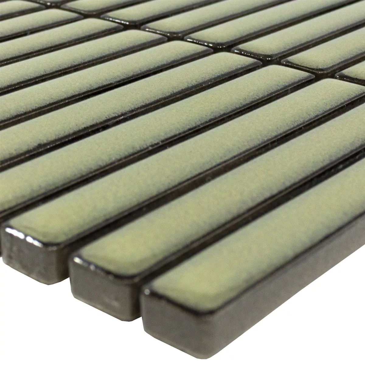 Mozaïektegel Wallachia Groen Glanzend 12x92x8 mm