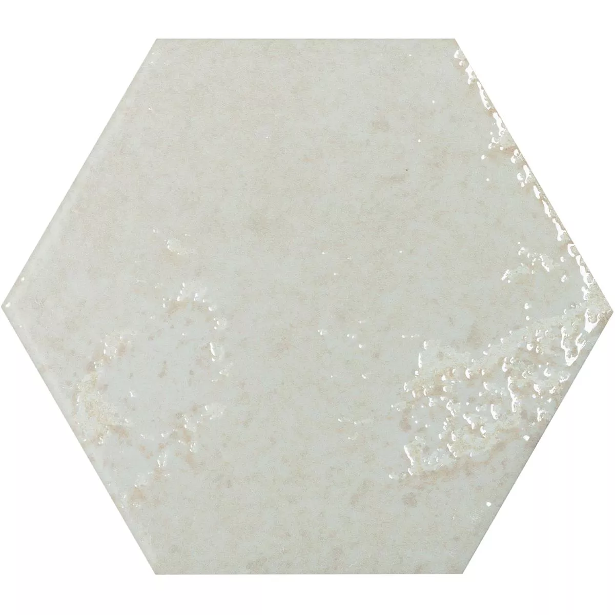 Wandtegels Lara Glanzend Gegolfd 13x15cm Hexagon Wit Wandtegels Lara Glanzend Gegolfd 13x15cm Hexagon Wit