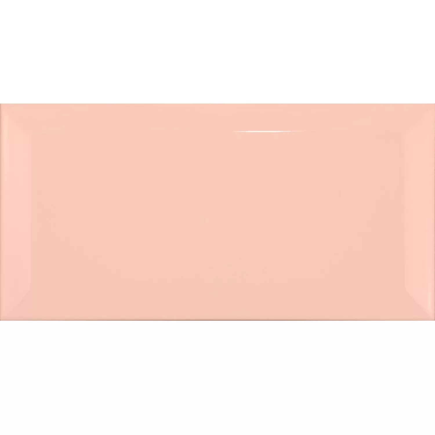 Metro tegel Oranje Glanzend 7,5x15 cm Met Facet Pitcox Salmon