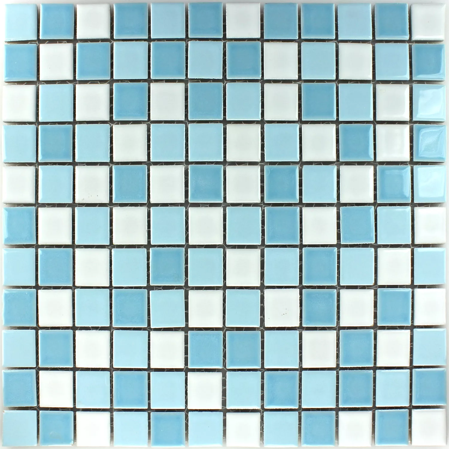 Mozaïektegel Keramiek Blauw Wit 25x25x5mm