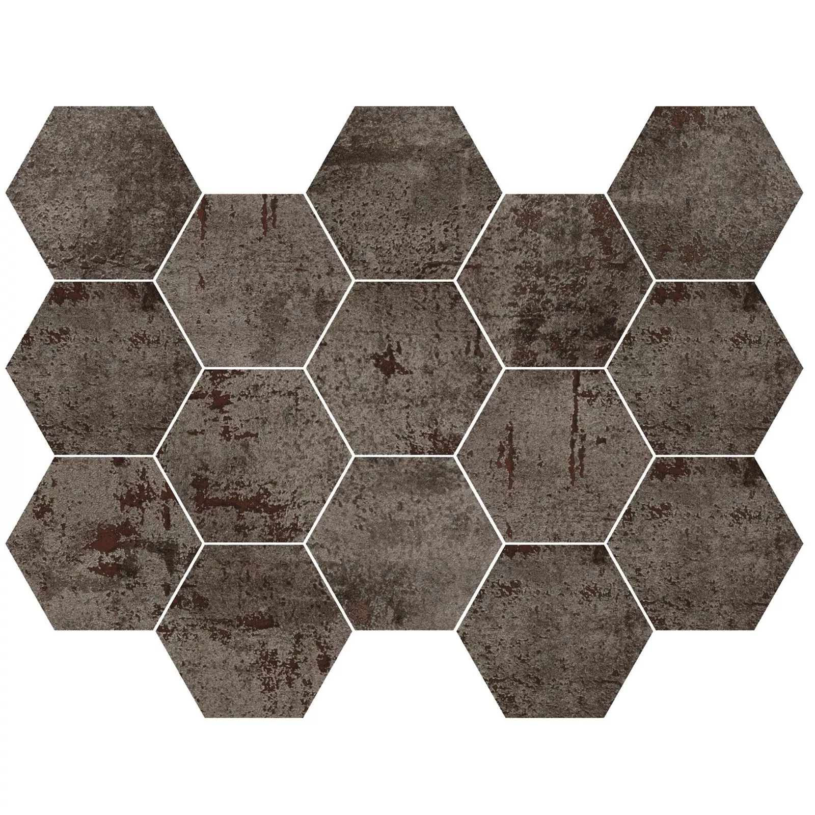 Mozaïektegel Phantom Steel Hexagon Lappato