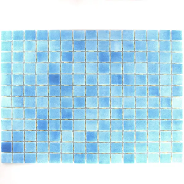 Sample Glas Zwembad Mozaïek  Lichtblauw Mix