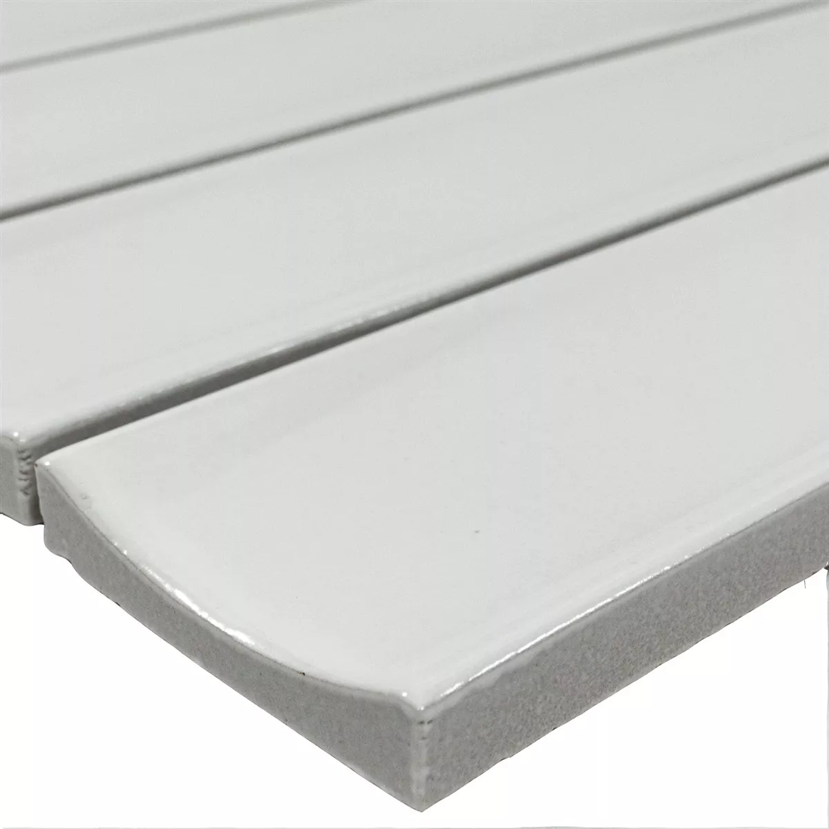Mozaïektegel Basilius Wit Glanzend 48x195x10 mm