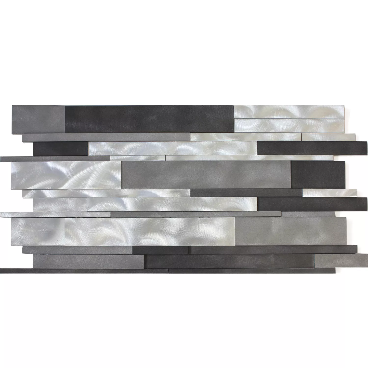 Mozaïektegel Aluminium Metaal Talara Zwart Zilver 300x600mm