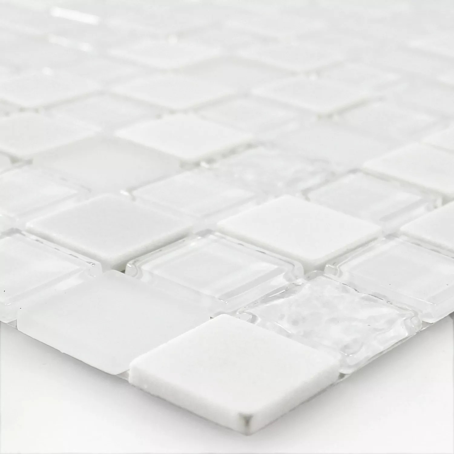 Sample Zelfklevende Mozaïek Natuursteen Glas Mix Wit