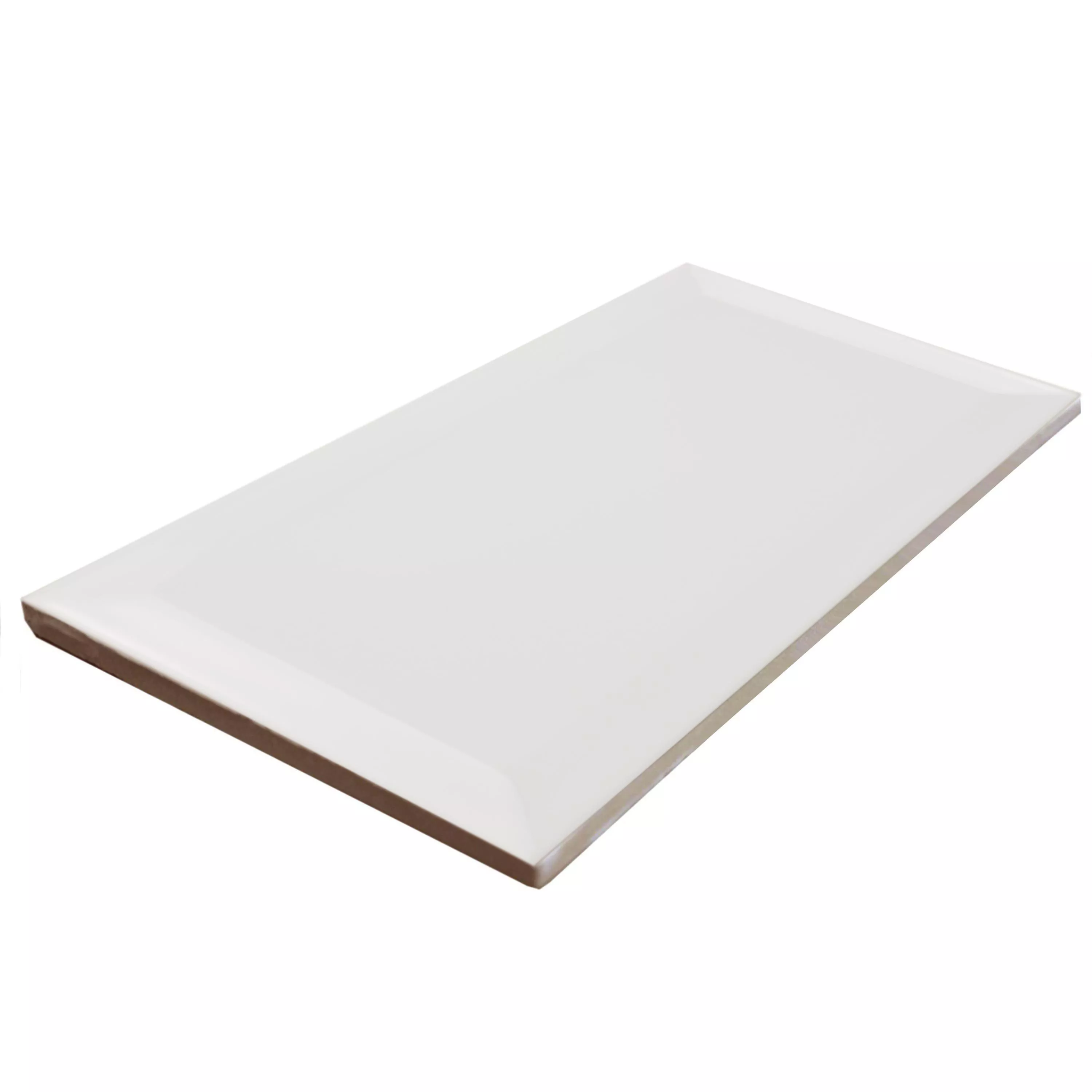 Sample Metro Wandtegels Brasilia Met Facet 7,5x15x0,7cm Blanco Mat