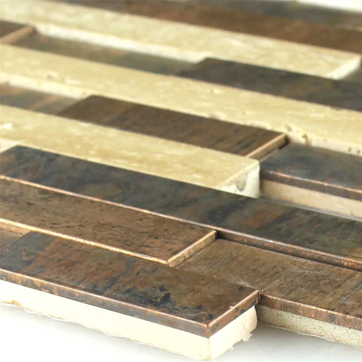 Mozaïektegel Natuursteenn Copper Crème Mix Mozaïektegel Natuursteenn Copper Crème Mix